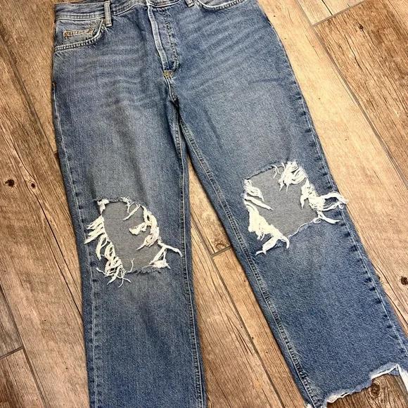 Free People We the Free Maggie Mid Rise Distressed Jeans - Picture 3 of 8